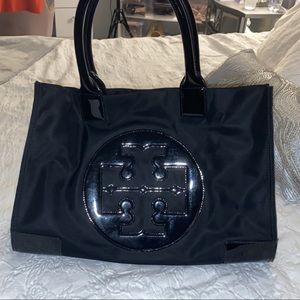 Tory Burch black canvas tote